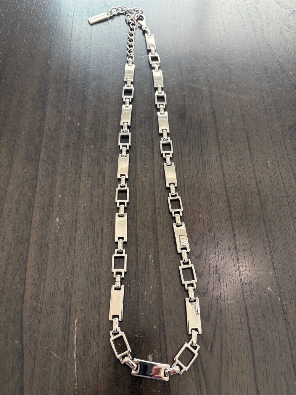Liz Claiborne Silver-Tone Rectangular Link Belt